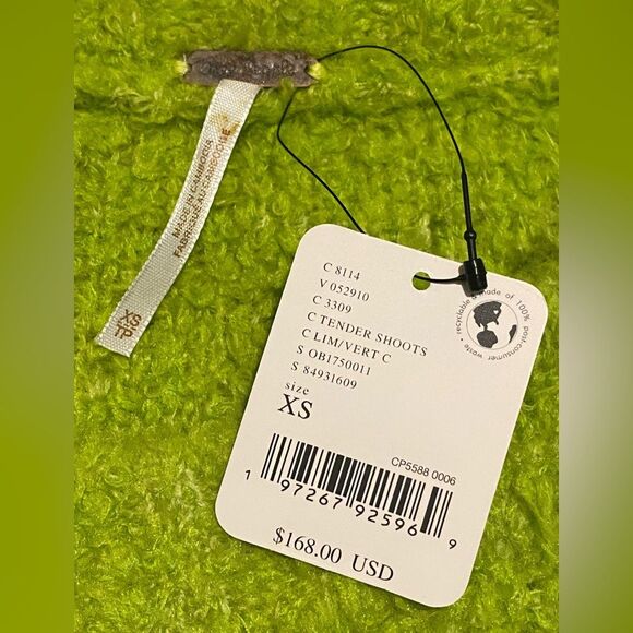 Free People | FP Teddy Tunic Sweater | Lime Green Oversize Slouchy Sweater NWT - Picture 8 of 9